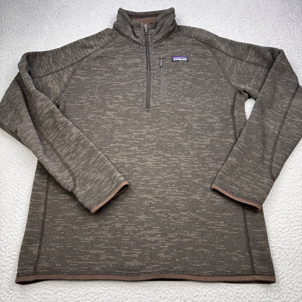 Patagonia Sweater Mens Large Brown Half Zip Performance Pullover Thermal Outdoor